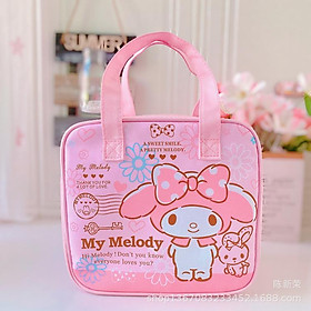 Sanrio Hoạt Hình Dễ Thương Giai Điệu Túi Xách Hộp Cơm Cách Nhiệt Túi Lớn Dung Tích Túi Đựng Đồ Ăn Trưa Hello Kitty Di Động Chống Nước Hộp Cơm Trưa B - A