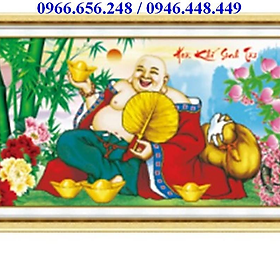 Mua Tranh thêu chữ thập Phật Di lặc DLH89015