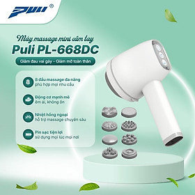 Máy massage cầm tay mini dùng pin sạc đa năng Puli PL-668DC - 8 đầu