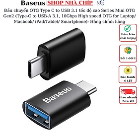 Mua Đầu chuyển OTG Type C to USB 3.1 tốc độ cao Baseus Ingenuity Series Mini OTG Gen2 (Type-C to USB-A 3.1 Full Size  10Gbps High speed OTG for Laptop/ Macbook/ iPad/Tablet/ Smartphone)- Hàng chính hãng