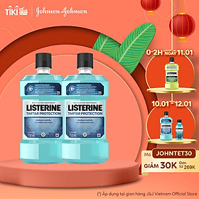 Bộ 2 Chai Nước súc miệng ngăn ngừa mảng bám Listerine Tartar Protection 750mlx2