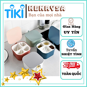 Mua Hộp đụng gia vị 4 ngăn có nắp đậy - Henrysa (màu ngẫu nhiên)