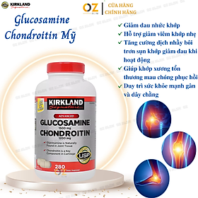 Hình ảnh Glucosamine 1500mg Chondroitin 1200mg Kirkland Signature Mỹ- Giảm các triệu chứng đau nhức xương khớp hiệu quả - OZ Slim Store