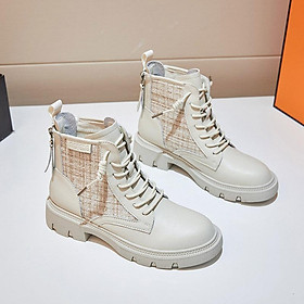 LILIANGSSS Martin Boots Nữ Thu Đông Hàn Quốc Thời trang Casual Vintage Lady Leather Boots Dày Đế Tăng Cao Chống Trượt Ngắn Boots