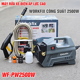 Mua Cam Kết Lõi Đồng 100% - Máy rửa xe mini gia đình Workfik 2500w-Máy xịt rửa cao áp có tạo bọt tuyết tặng kèm đầy đủ phụ kiện  Bảo hành Chính hãg
