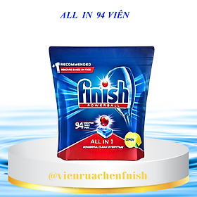 Viên rửa chén Finish All in one 90 viên - Hương chanh