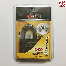 Mua Ổ khóa thép AGB S60 thân inox SUS 304 có 4 chìa răng cưa 2 tầng - MSOFT