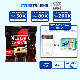 [Tặng Hũ Thủy Tinh NESCAFÉ HOẶC TRÀ SỮA NESTEA] Cà phê Hòa tan NESCAFÉ CAFÉ VIỆT 35  gói Vị Mạnh đặc trưng