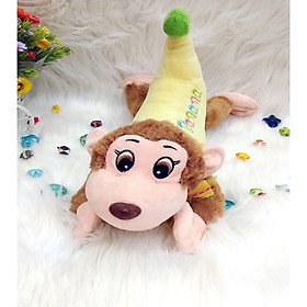 Gấu Bông KHỈ CHUỐI THẮT NƠ NGỰC THÊU BANANA