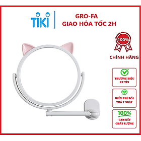 Gương Trang Điểm Dán Tường Xoay 360 Độ Họa Tiết Mèo - Chính Hãng