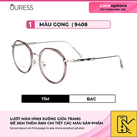 GỌNG KÍNH NHỰA PHỐI CÀNG HỢP KIM CAO CẤP BỀN ĐẸP THỜI TRANG – HÀNG CHÍNH HÃNG TRHK 9408 - Tím