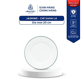 Mua Dĩa Tròn Sứ Minh Long 20 cm - Jasmine - Chỉ Xanh Lá