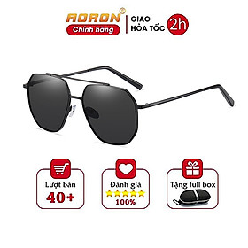 Kính Râm Nam Aoron Kính Mát Nam Chống Tia UV Mắt Kính Thời Trang Phân Cực Kiểu Dáng Phi Công Cực Ngầu - AK062 - Aoron - Gọng Xanh Mắt Xám Gương