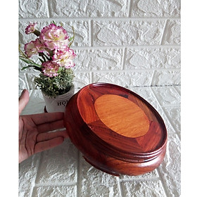 Mua Kỷ đế tròn gỗ hương đỏ quý hiếm 21 cm mặt lòng 17 cm - KT21