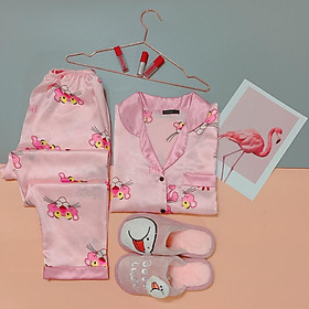 Set bộ pizama satin họa tiết siêu dễ thương