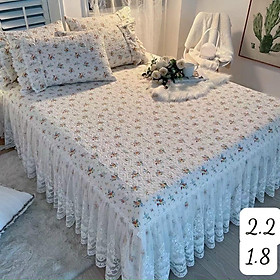 Mua Bộ Thảm Ga giường Kèm 2 Vỏ Gối Nỉ Nhung Phối Bèo Dài Công Chúa Siêu Xinh  Mẫu Mới Nhất 2022 đủ Kích Thước