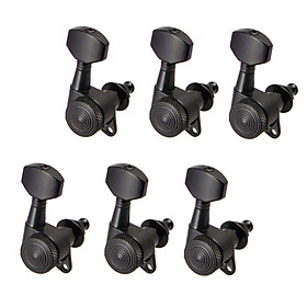 6 Pieces 6R Tuning Pegs Machine Heads for Electric Acoustic Guitar, Black