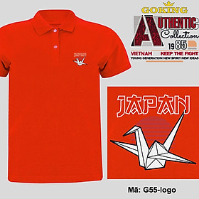 JAPAN, mã logo.g55. Áo thun polo nam nữ, form unisex. Áo phông cổ trụ Goking, vải cá sấu 3D, công nghệ chống nhăn Nhật Bản