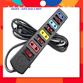 Ổ cắm 4sof5 lioa 4 ổ cắm 4 công tắc dây 5 mét