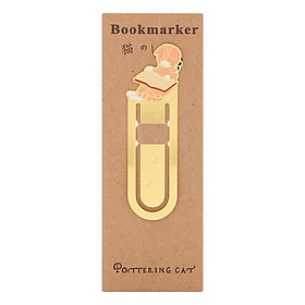 Bookmark Kim Loại Mèo Lười Đọc Sách