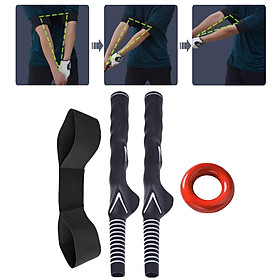 Golf Swing Club Rubber Grip and Arm Band Set Training Tool