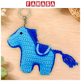 Móc Khoá Len Ngựa Pony - Màu Xanh Dương Đậm