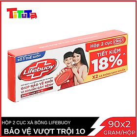 Hộp 2 Cục Xà Bông Lifebuoy Bảo Vệ Vượt Trội 10 90Gx2