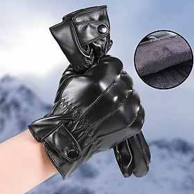 Găng tay nam giữ ấm mùa đông cảm ứng điện thoại chống nước tương đối tốt lót nỉ lông cam cấp GTN668