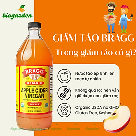Giấm táo hữu cơ Organic Bragg 946ml Organic Apple Cider Vinegar 946ml (combo 4 chai)