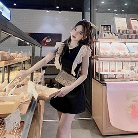 Đầm ngắn nữ phối bèo siêu đẹp