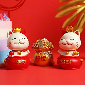 Mua combo mèo thần tài gật đầu hũ vàng