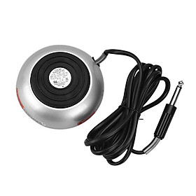 Tattoo Foot Pedal Round Power Supply Switch Controller w/ Silicone Cord Silver