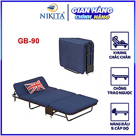 Giường Gấp Gọn 3 Khúc Cao Cấp NIKITA GB365 - Đệm Bọt Biển - Khung Sắt Sơn Tĩnh Điện - Chính Hãng NIKITA