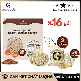 Bánh gạo lứt GUfoods (300g) - Không chiên dầu, Không đường, Từ gạo và ngũ cốc nguyên hạt, Lành mạnh, Phù hợp Eat clean, Ăn vặt healthy, Thực dưỡng, Tập gym, Thuần chay, Đa dạng hương vị
