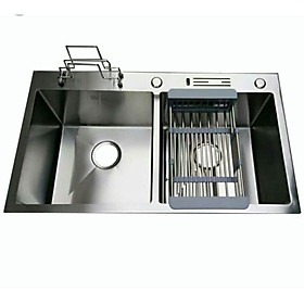 Mua Chậu rửa chén inox 8245 SUS304 2 hố có chỗ để dao thớt