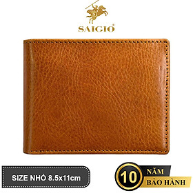 Ví Nam Nhỏ Gọn Cao Cấp HERITAGE, Da Bò Full Grain Siêu Bền Bỉ, Thiết Kế Đơn Giản, Dáng Ngang - Gập 2, Đựng Tiền và Thẻ ATM Tiện Dụng – Hàng Chính Hãng SAIGIO