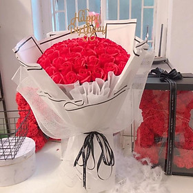 Mua Bó hồng sáp vĩnh cửu 50 bông sang chảnh