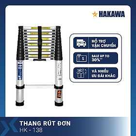 Thang nhôm rút đơn Nhật Bản HAKAWA HK138 ( 3,8M ) - Phân phối chính hãng - Nhỏ gọn tiện lợi