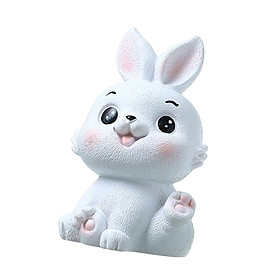 Miniature Rabbit Statue Bunny Figurine Sculpture for Table Easter Decoration