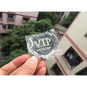 Miếng dán Logo Kim loại hình Bông lúa VIP trang trí xe