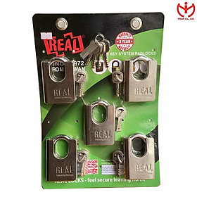 Mua Bộ 5 ổ khóa chống cắt REAL AC 65 thân kẽm rộng 65mm chìa chủ Master Key - MSOFT