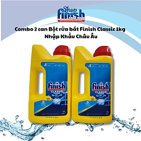 Combo 2 can Bột Finish 1kg hương chanh- Đức chính hãng (Dành cho máy rửa bát)