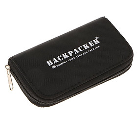 Memory Card Carrying Case Pouch - Suitable for SDHC SD CF and SM Cards - 8 Pages & 22 Slots - Media Storage & Organization (Back)