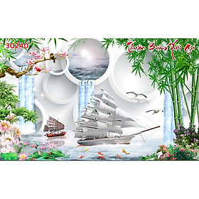 Mua Tranh 3D Thuận buồm xuôi gió phù hợp phòng khách và không gian kinh doanh