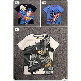 SET 3 ÁO THUN COTTON SIÊU ANH HÙNG CỔ TRÒN HỌA TIẾT BATMAN, NGƯỜI NHỆN MỀM MỊN, THOÁNG MÁT