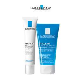 Bộ đôi kem dưỡng giúp giảm mụn đầu đen, giảm bóng nhờn La Roche-Posay Effaclar K+ 40ml và Gel rửa mặt dành cho da dầu mụn Effaclar Gel 50ml