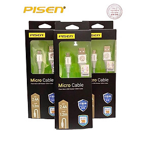 Mua Dây sạc nhanh PISEN Micro USB 2.4A braided 1200m (Anti-break)- (MU18-1200)  dây dù chống rối  hàng chính hãng