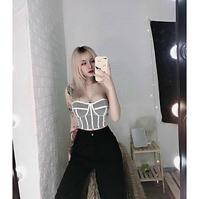 Áo 2 dây lưới có mút ngực cúp ngực siêu sẽy croptop-T