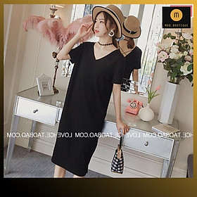 Váy Suông Cách Điệu Cổ Tim Mặc Nhà, Mặc Đi Ngủ Chất Cotton Mùa Hè Cho Nữ V9