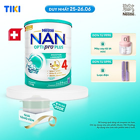Sữa Bột Nestlé NAN OPTIPRO PLUS 4 1500g/lon với 5HMO Hỗ trợ Đề Kháng - Tiêu Hóa - Trí Não & Chiều Cao (Dành cho trẻ từ 2-6 tuổi) - Tặng Bộ xửng hấp 2 ngăn Inochi
